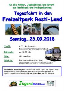 Tagesfahrt in den Freizeitpark Rasti-Land am Sonntag, 23.09.2018