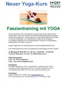 Faszientraining mit Yoga Neuer Kurs ab 08.Mai 2017
