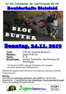 Tagesfahrt in die Boulderhalle nach Bielefeld am 24.11.19